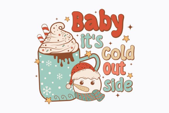 Christmas Baby It's Cold Retro Svg