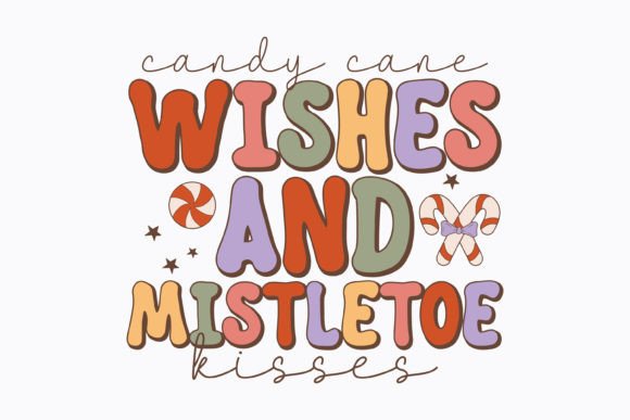 Christmas Candy Cane Wishes Retro Svg