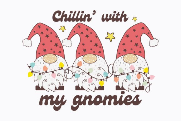Christmas Chillin with My Gnom Retro Svg