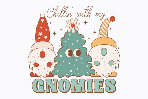 Christmas Chillin with My Gnome Retro Svg