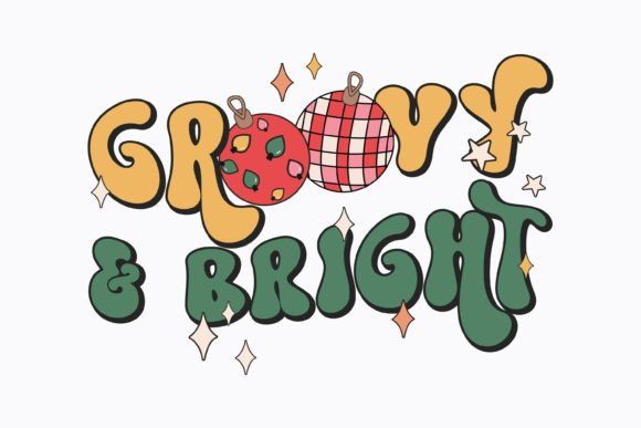 Christmas Groovy and Bright Retro Svg