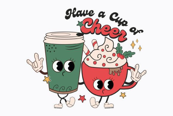 Christmas Have a Cup of Cheer Retro Svg