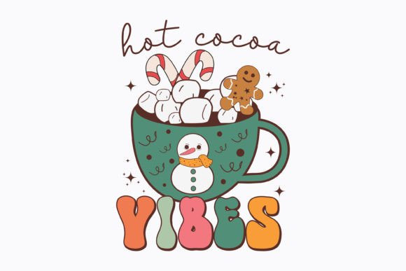 Christmas Hot Cocoa Vibes Retro Svg
