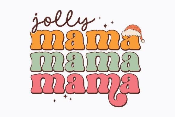 Christmas Jolly Mama Retro Svg