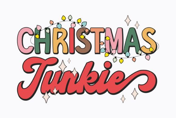 Christmas Junkie Retro Svg