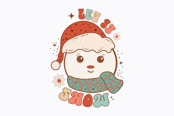 Christmas Let It Snow Retro Svg