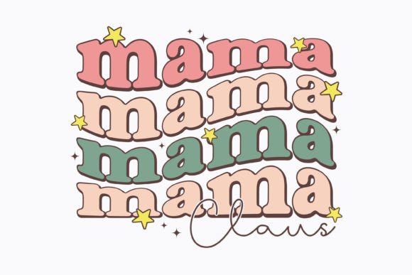 Christmas Mama Claus Retro Svg