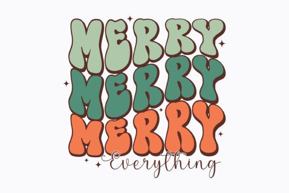 Christmas Merry Everything Retro Svg