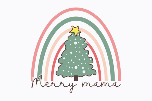 Christmas Merry Mama Retro Svg