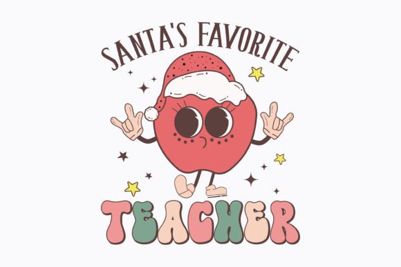 Christmas Santa's Favorite Teacher Retro