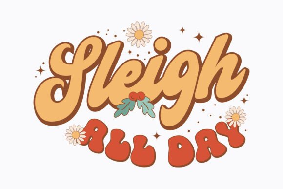 Christmas Sleigh All Day Retro Svg