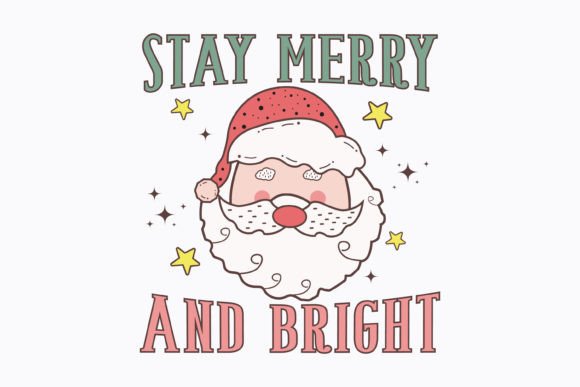 Christmas Stay Merry and Brigh Retro Svg