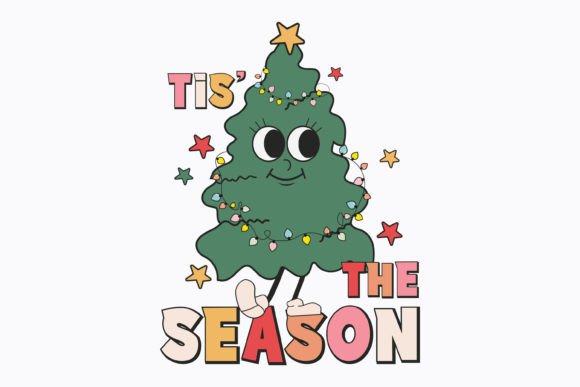 Christmas Tis the Season Retro Svg