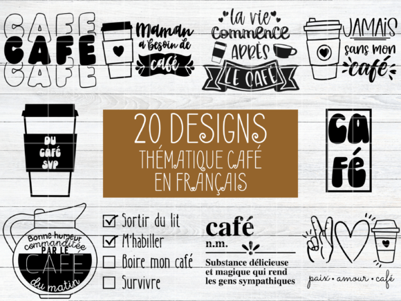 Coffee Themed SVG in French