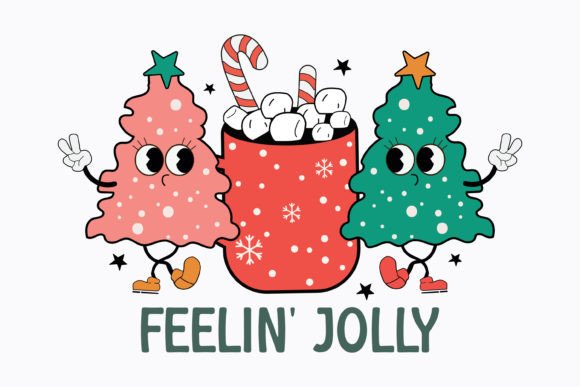 Feelin Jolly Christmas Retro Svg