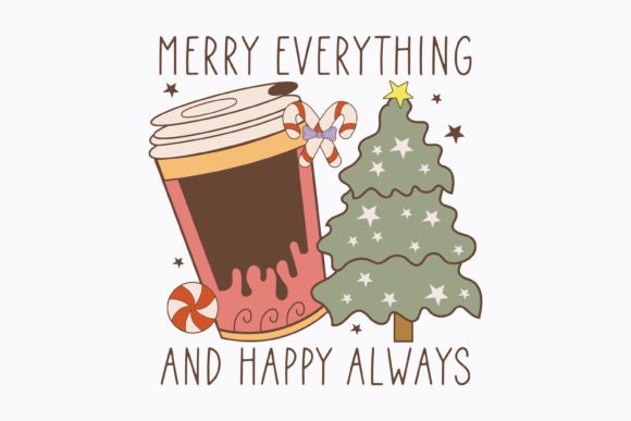 Retro Christmas Merry Everything Svg