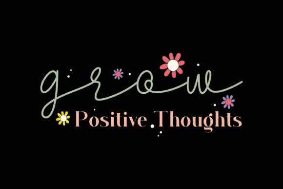 Retro Grow Kindness Positive Quotes