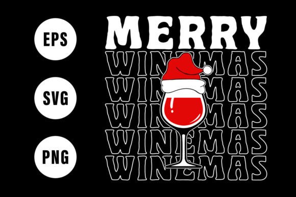 Wine Christmas T-shirt Design